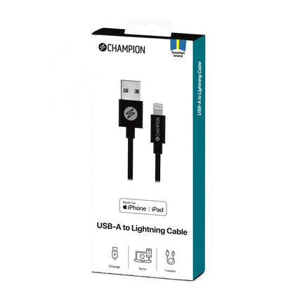 USB-A to Lightning Cable 1m Black