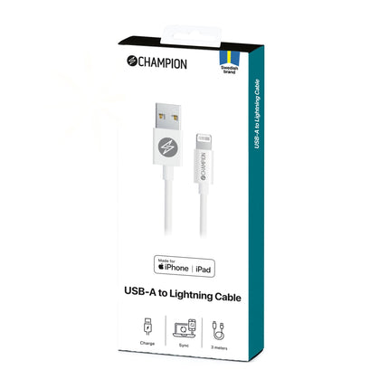 USB-A to Lightning Cable 3m White