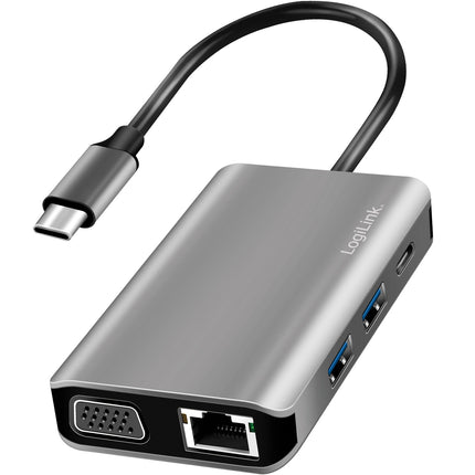 USB-C docking station 7-in-1 HDMI/VGA/RJ45/USB-C 100W PD