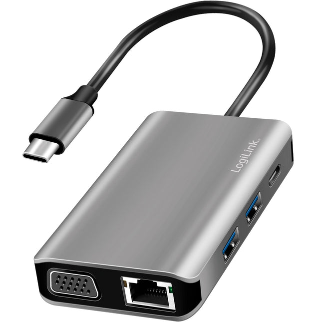 USB-C docking station 7-in-1 HDMI/VGA/RJ45/USB-C 100W PD