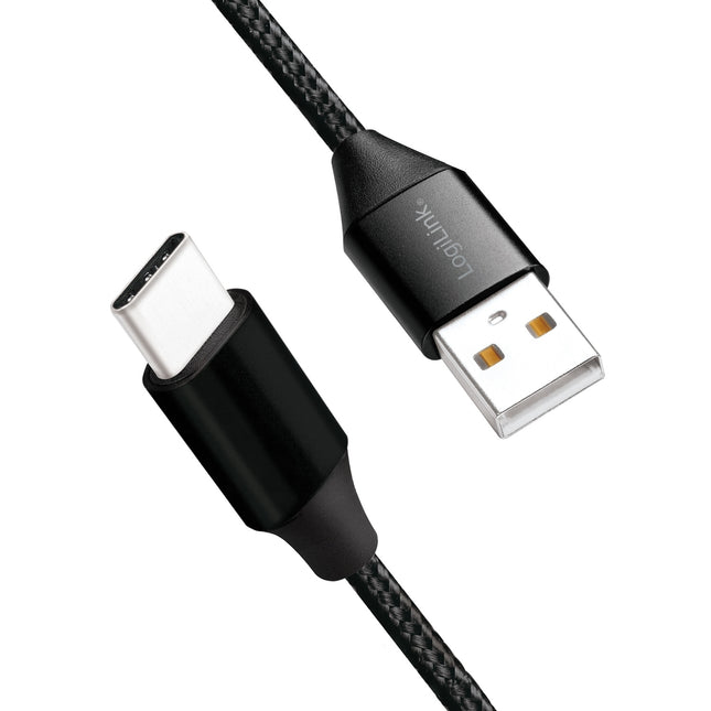 USB-USB-C Charge/sync cable USB 2.0 15W 0.3m Textile