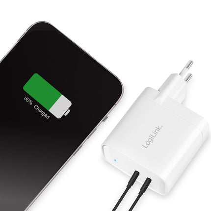 USB charger 2 x USB-C PD 65W GaN