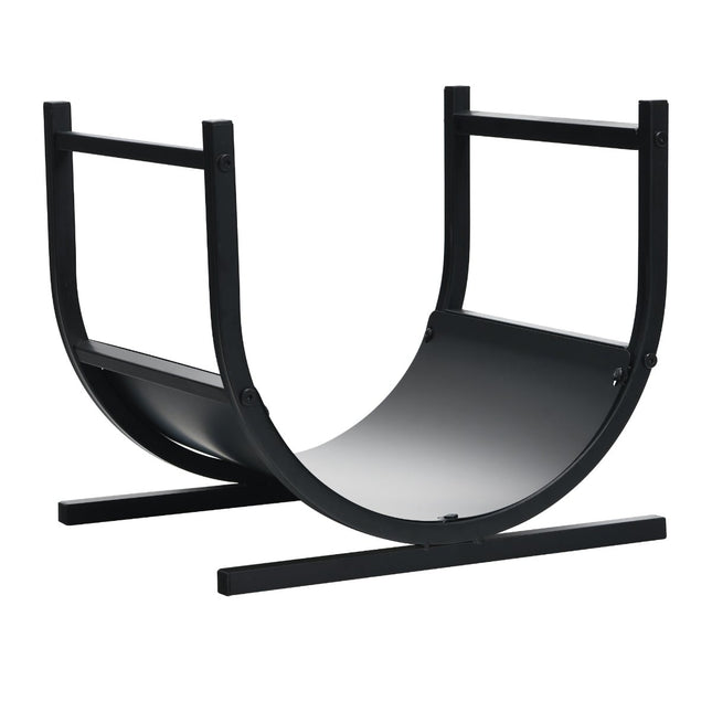 Suport metalic pentru lemne de foc în formă de U, 43x37x39,5 cm, negru