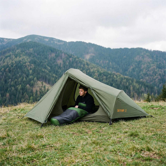 Sac de dormit ultra-ușor, negru-verde, 5-20°C, 710g