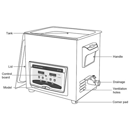 Ultrasonic Cleaner 3.2L, Digital Heater Timer, 40kHz