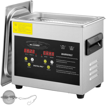Ultrasonic Cleaner 3L, Digital Heater Timer, 40kHz