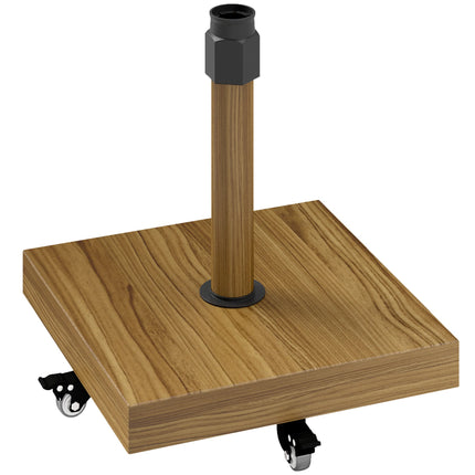 Bază de umbrelă cu roți, aspect lemn, metal, beton