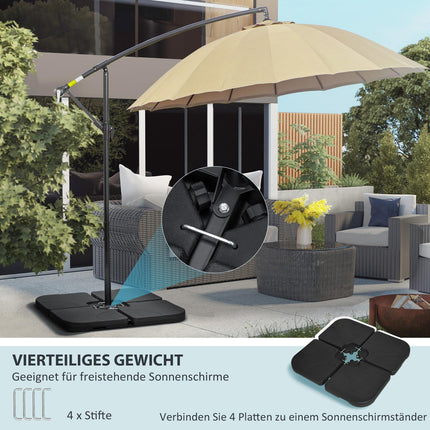 Cantilever umbrella stand, water/sand fillable, black