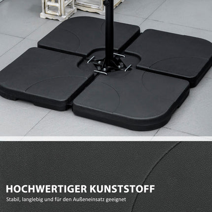 Cantilever umbrella stand, water/sand fillable, black