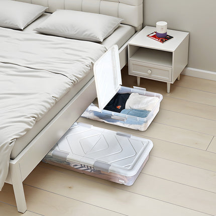 Under Bed Storage Bins With Wheels, Lid, 2 Pack