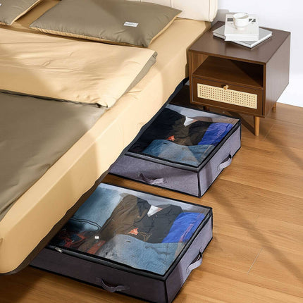 Under Bed Storage Containers, Clear Lids, 90L, 4-Pack