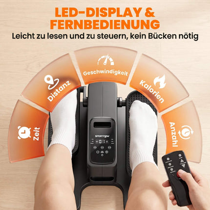 Bicicletă eliptică electrică pentru sub birou, cu telecomandă, LED, 12 viteze