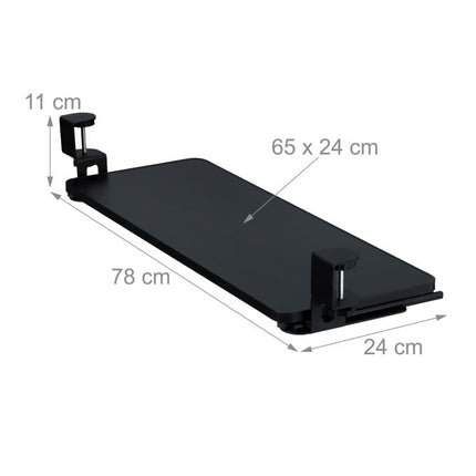 Tavă sub birou cu cleme pentru tastatură