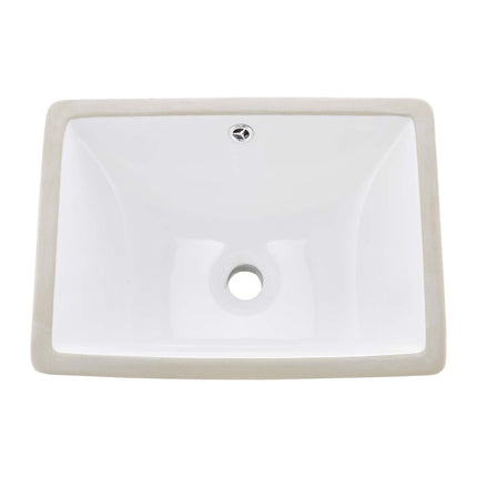 Undermount Bathroom Sink 460 x 330 mm, White Ceramic with Overflow