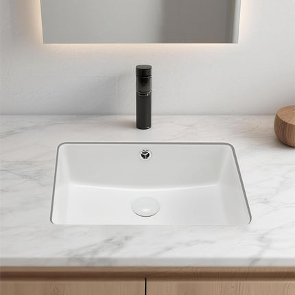 Undermount Bathroom Sink, 470 x 335 mm Ceramic, Overflow