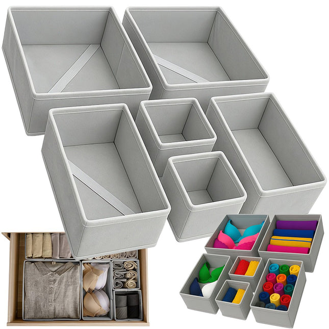 Set organizator sertar lenjerie intimă, 6 recipiente din material nețesut