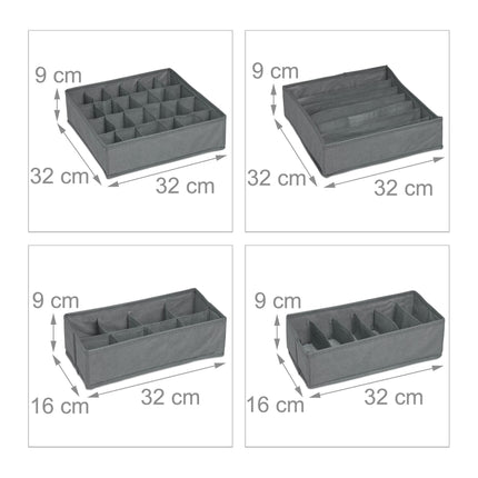 Set de depozitare pentru lenjerie intimă de 4