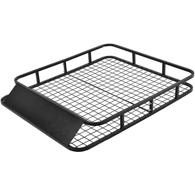 Universal roof rack car luggage rack roof basket made of steel 122.5 x 102 x 15 cm black