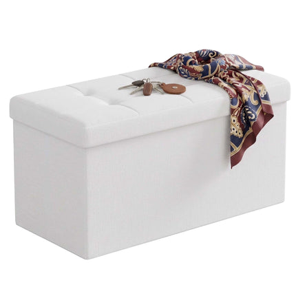 Bancă tapițată cu depozitare – Material textil pliabil, 2 locuri