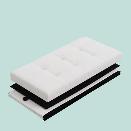 Bancă tapițată cu depozitare – Material textil pliabil, 2 locuri