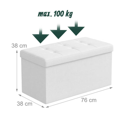 Bancă tapițată cu depozitare – Material textil pliabil, 2 locuri