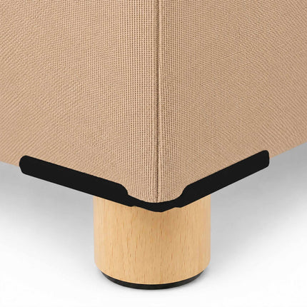 Upholstered Storage Cube Stool with Padded Seat, Beige, 38 cm