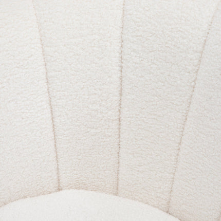 White shell upholstered armchair with metal legs
