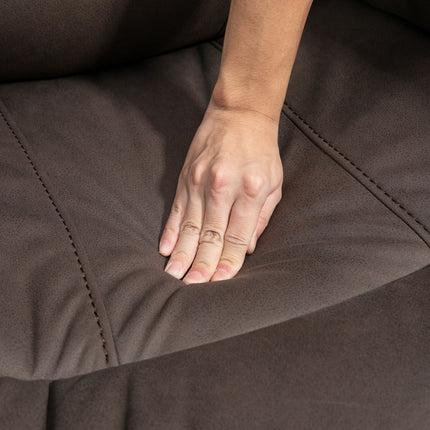 Recliner Chair with Footrest, Microfiber Leather-Look, Brown