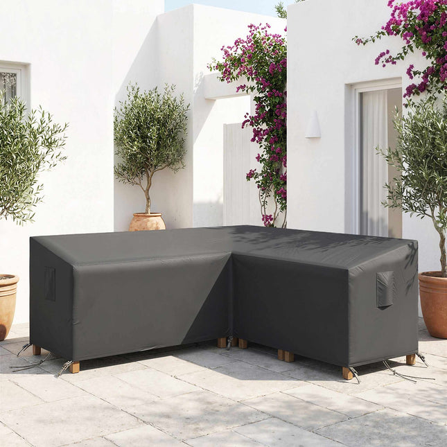Husă impermeabilă în formă de V pentru mobilier de grădină, 420D Oxford, 216x216x78 cm