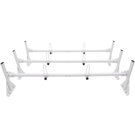 Van Roof Ladder Rack, 3-Bar Alloy Steel, 750 lb