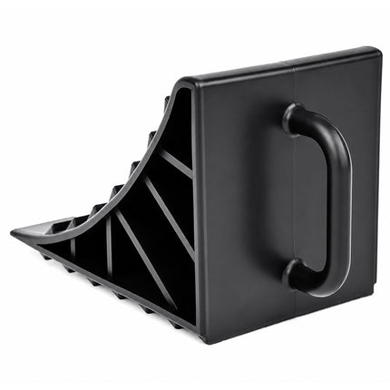 Cale de blocare a roților pentru vehicule, pachet de 4 cu mâner, plastic negru