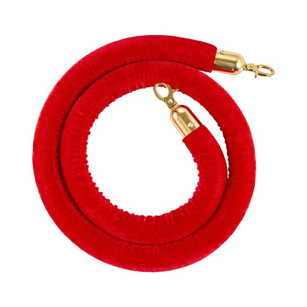Velvet Stanchion Ropes, 4 Pack 1.5 m, Gold Hooks