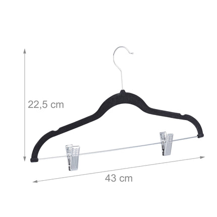 Umeraș din catifea cu cleme set de 12