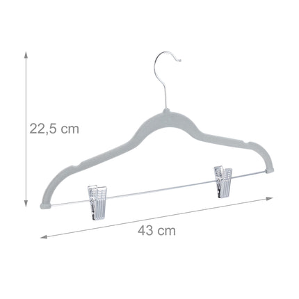Umeraș din catifea cu cleme set de 12