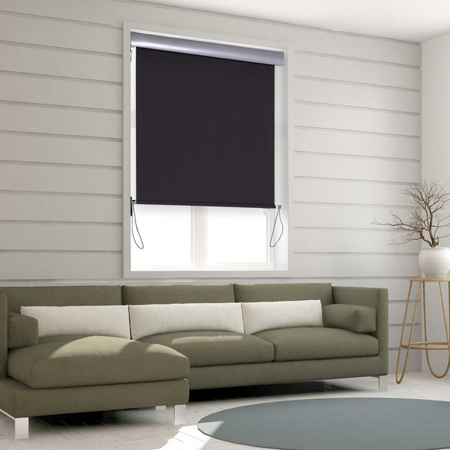 Copertina verticala Balcon Protectie vant si ecran de confidentialitate, manivela, poliester + aluminiu, 100X140Cm