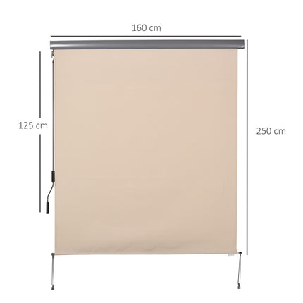 Copertina Verticala Balcon Protectie Vant Si Paravan De Confidentialitate, Manivela, Poliester + Aluminiu, 160X250Cm