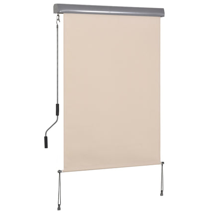Copertina Verticala Balcon Protectie Vant Si Paravan De Confidentialitate, Manivela, Poliester + Aluminiu, Alb Crem, 100X140Cm