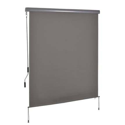 Copertina verticală Balcon Protecție împotriva vântului și ecran de confidențialitate, Manivela, Poliester+Aluminiu, Gri, 160X250Cm