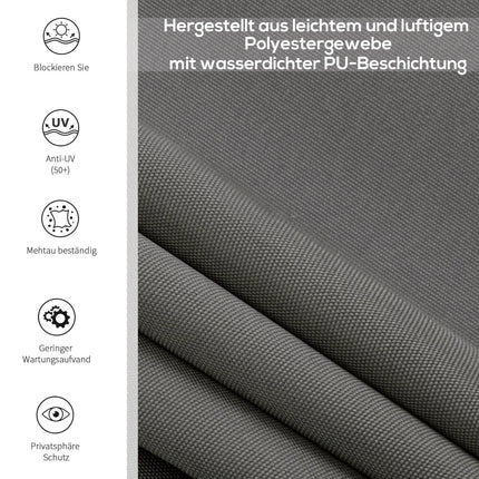 Copertina verticală Balcon Protecție împotriva vântului și ecran de confidențialitate, Manivela, Poliester+Aluminiu, Gri, 160X250Cm