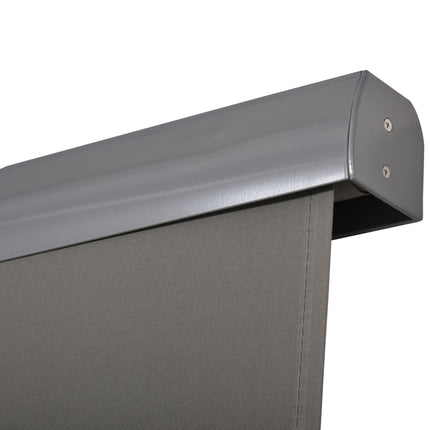 Copertina verticală Balcon Protecție împotriva vântului și ecran de confidențialitate, Manivela, Poliester+Aluminiu, Gri, 160X250Cm