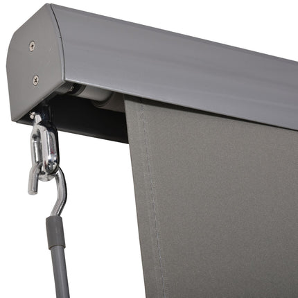 Copertina verticală Balcon Protecție împotriva vântului și ecran de confidențialitate, Manivela, Poliester+Aluminiu, Gri, 160X250Cm