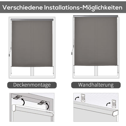Copertina verticală Balcon Protecție împotriva vântului și ecran de confidențialitate, Manivela, Poliester+Aluminiu, Gri, 160X250Cm