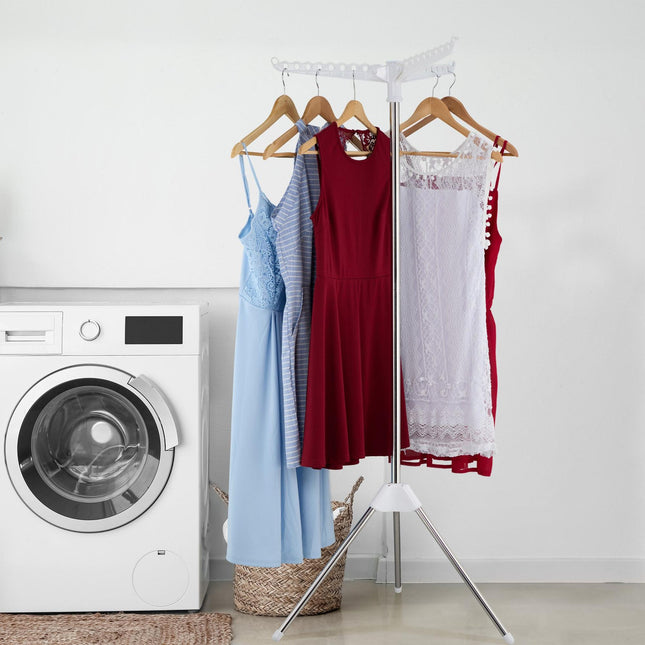 Ușor de rufe vertical, 3 brațe rotative, economisește spațiu