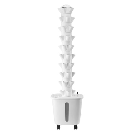Vertical Hydroponic Tower, 50 Pods, 10-Tier, Rolling, Water Pump