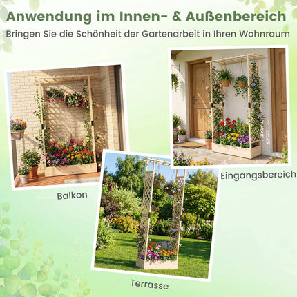 Jardinieră verticală cu spalier și acoperiș suspendat