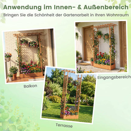 Jardinieră verticală cu spalier și acoperiș suspendat, portocaliu
