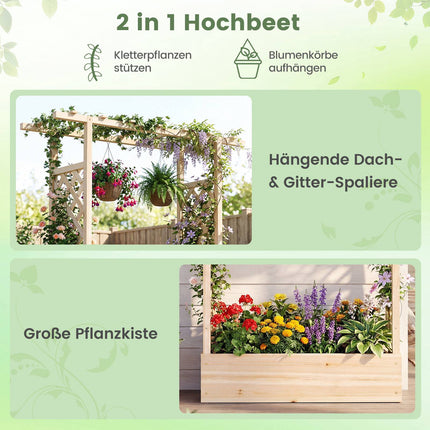 Jardinieră verticală cu spalier și acoperiș suspendat, portocaliu