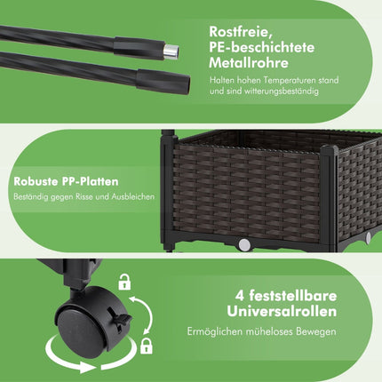 Jardinieră verticală cu spalier și sistem de auto-udare