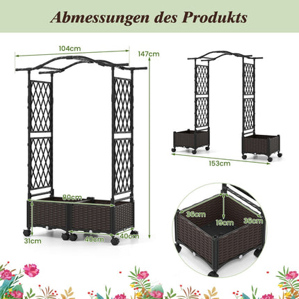Jardinieră verticală cu spalier și sistem de auto-udare