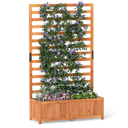 Jardinieră verticală din molid cu spalier și drenaj